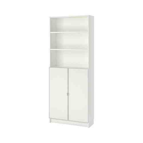 Шкаф книжный со стеклянными дверьми, белый/стекло, 80x30x202 см BILLY БИЛЛИ / MORLIDEN МОРЛИДЕН арт. 39287360