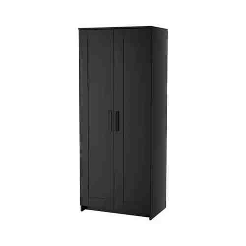 Шкаф платяной 2-дверный, черный, 78x190 см BRIMNES БРИМНЭС арт. 20412123