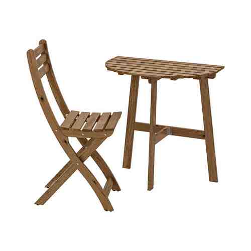 Стол+1 складной стул, д/сада, светло-коричневая морилка ASKHOLMEN АСКХОЛЬМЕН арт. 9228881