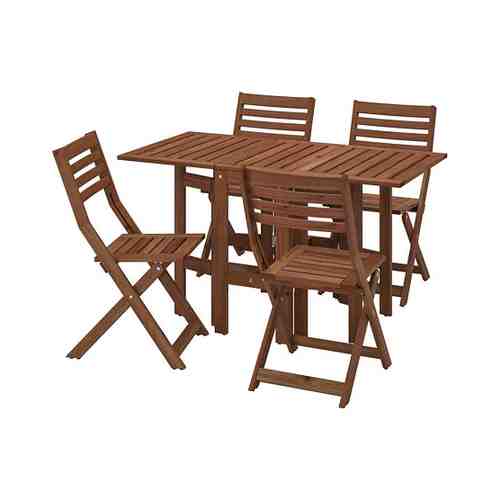 Стол+4 складных стула, д/сада, коричневая морилка ÄPPLARÖ ЭПЛАРО арт. 59325460