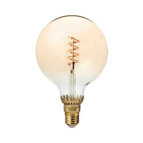Светодиодная лампочка E27 140 лм, регулируемая яркость/шаровидный коричневый, прозрачное стекло, 125 мм ROLLSBO РОЛЛЬСБУ арт. 60416360
