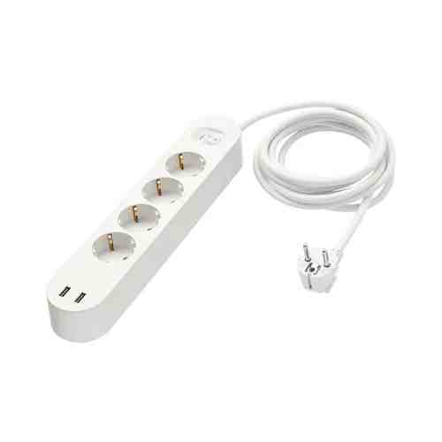 Удлинитель 4-местный/2 USB-порта, белый, 3.0 м KOPPLA КОПЛА арт. 30362556