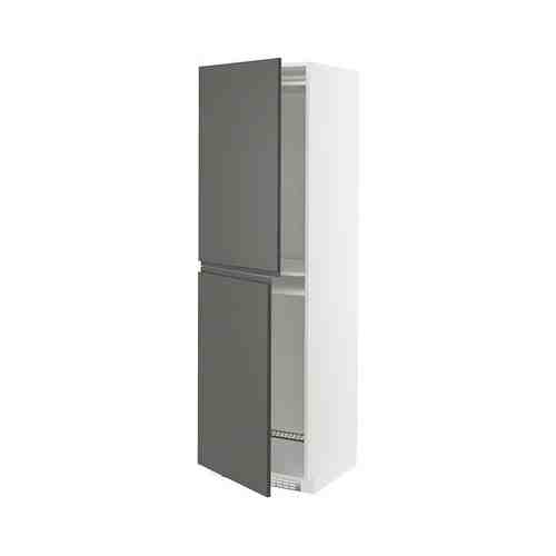 Высок шкаф д холодильн/мороз, белый/Воксторп темно-серый, 60x60x200 см METOD МЕТОД арт. 39310501