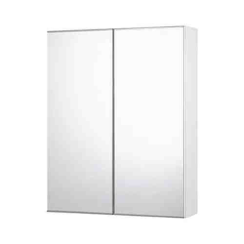 Зеркальный шкаф с 2 дверцами, белый, 60x15x75 см FISKÅN ФИСКОН арт. 80497628
