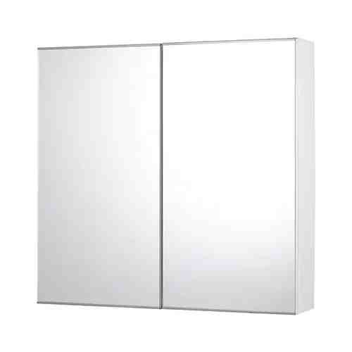 Зеркальный шкаф с 2 дверцами, белый, 80x15x75 см FISKÅN ФИСКОН арт. 60497634
