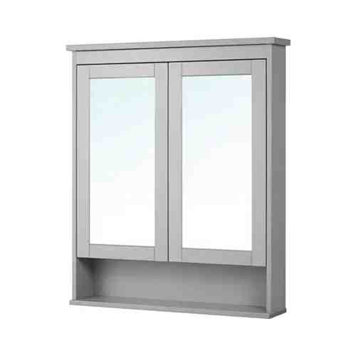Зеркальный шкаф с 2 дверцами, серый, 83x16x98 см HEMNES ХЕМНЭС арт. 60441208