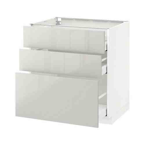 Напольный шкаф с 3 ящиками, белый/Рингульт светло-серый, 80x60 см METOD МЕТОД / MAXIMERA МАКСИМЕРА арт. 49235771