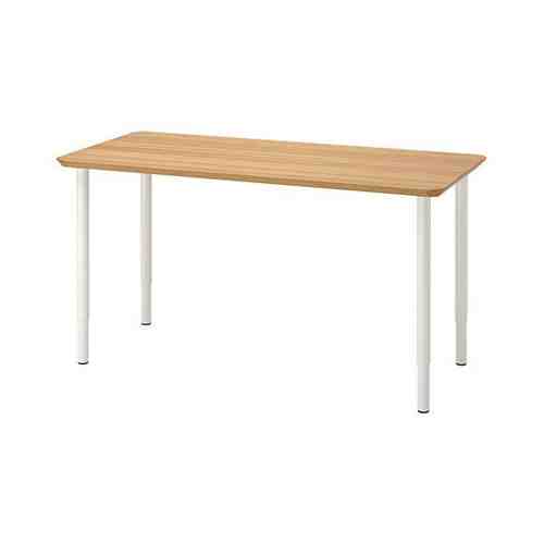 Письменный стол, бамбук/белый, 140x65 см ANFALLARE АНФАЛЛАРЕ / OLOV ОЛОВ арт. 79417703
