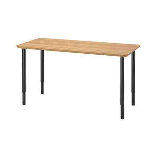 Письменный стол, бамбук/черный, 140x65 см ANFALLARE АНФАЛЛАРЕ / OLOV ОЛОВ арт. 9417706